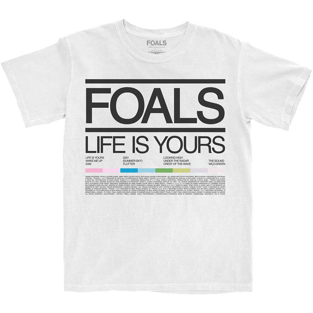 Foals Unisex T-Shirt: Life Is Yours Song List (Medium)