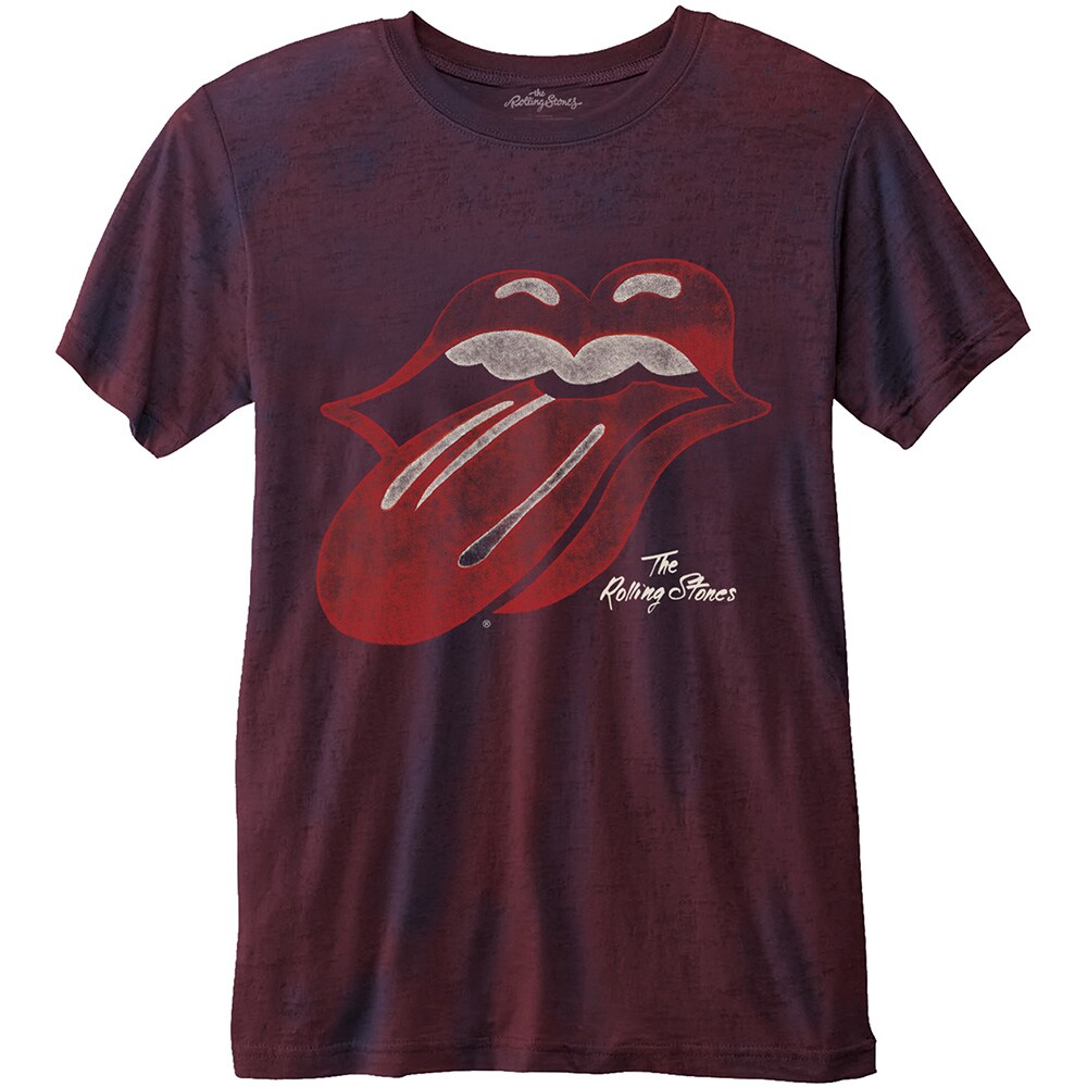 The Rolling Stones Unisex Burn Out T-Shirt: Vintage Tongue Logo (Small) - 2