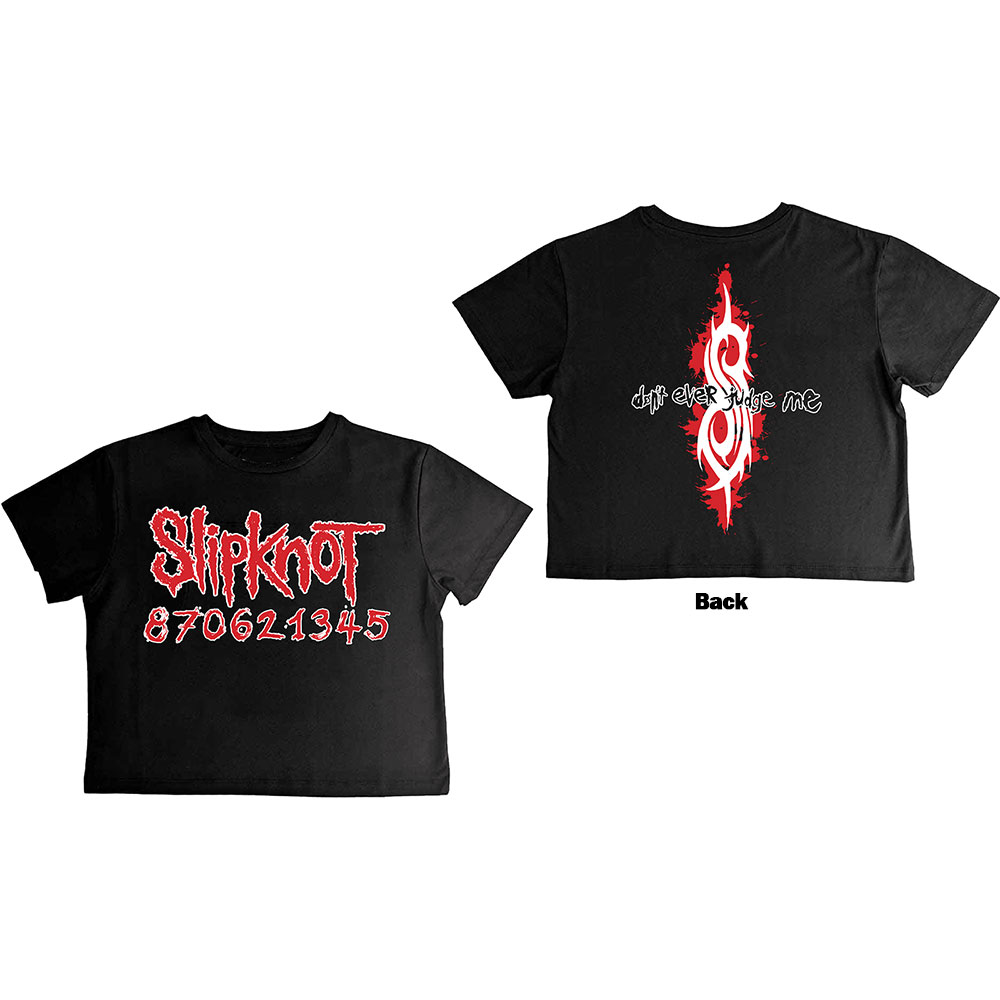 Slipknot Ladies Crop Top: Don't Ever Judge Me (Back Print) (Medium)