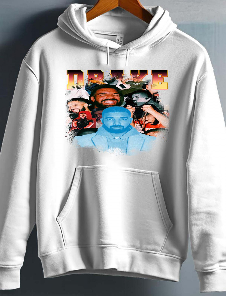 Drake unisex hoodie: "Chronicles" - Vit - storlek Medium