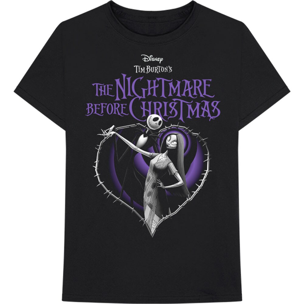 Disney Unisex T-Shirt: The Nightmare Before Christmas Purple Heart (XX-Large)