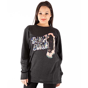Billie Eilish Unisex Long Sleeve T-Shirt: Neon Silhouette (Large)
