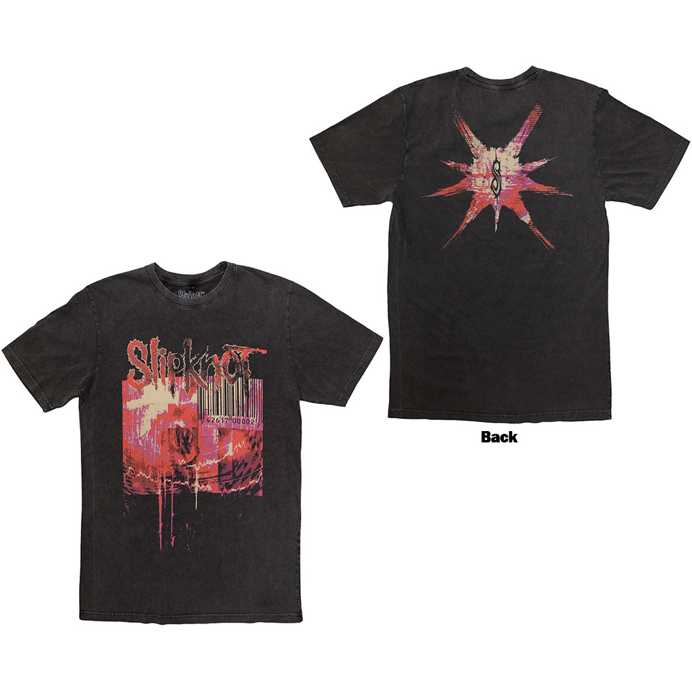 Slipknot Unisex Stone Wash T-Shirt: The End, So Far Barcode (Back Print) (X-Large)
