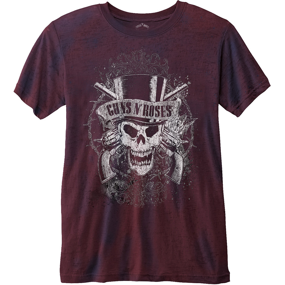 Guns N' Roses Unisex Burn Out T-Shirt: Faded Skull (Small)