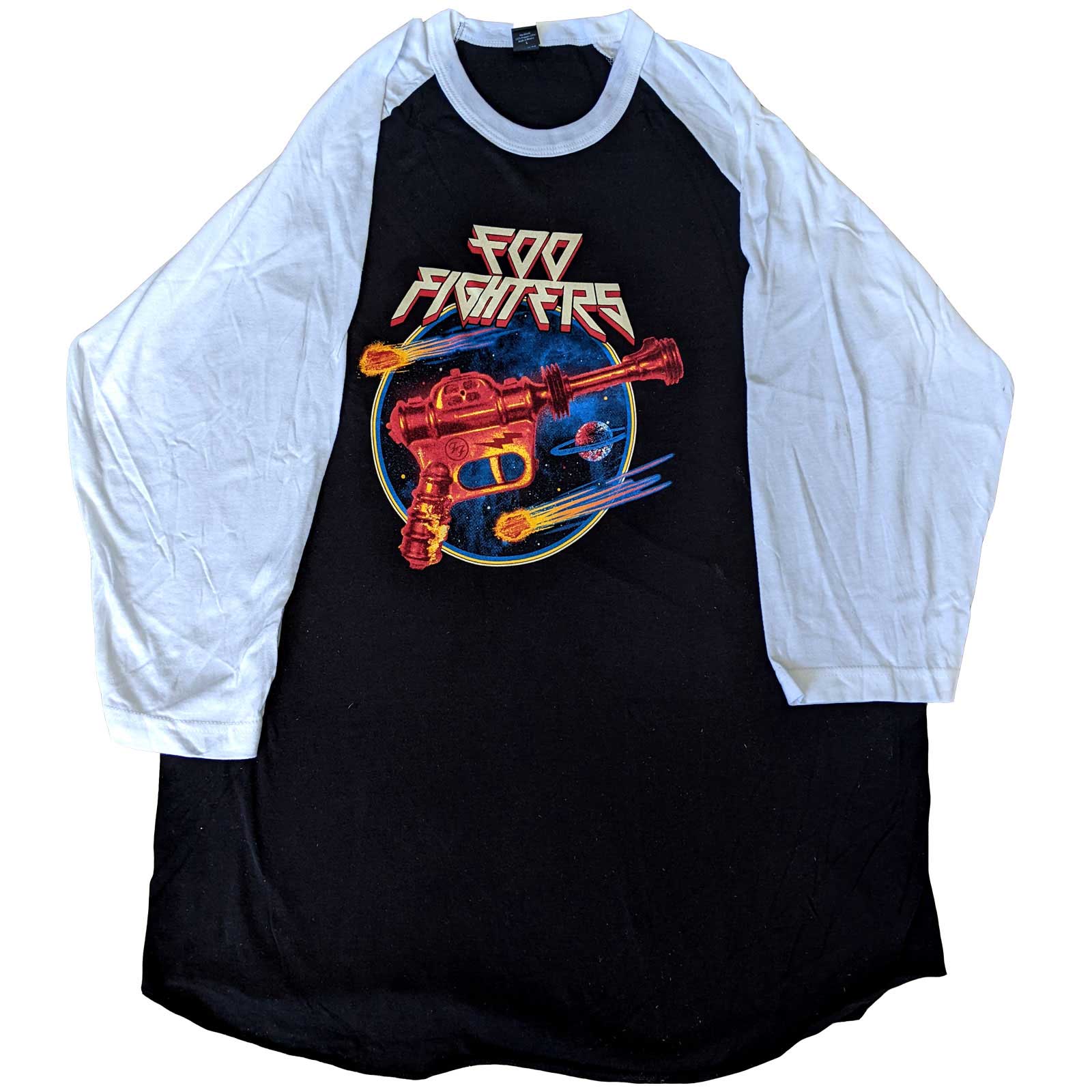 Foo Fighters Unisex Raglan T-Shirt: Ray Gun (Ex-Tour) (XX-Large)