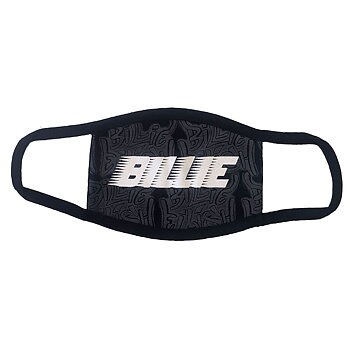 Billie Eilish Face Mask: Racer Logo & Graffiti Black