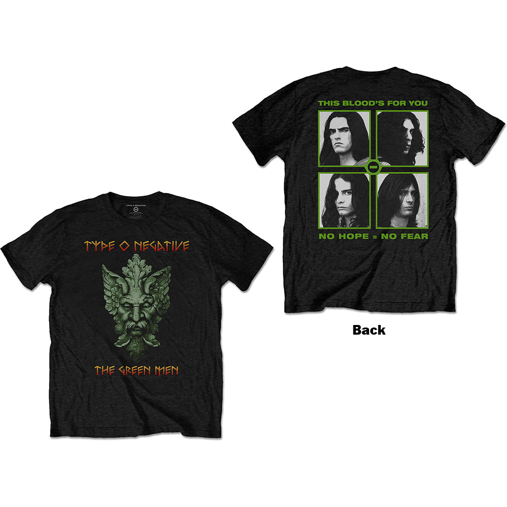 Type O Negative Unisex T-Shirt: Green Man (Back Print) (X-Large)