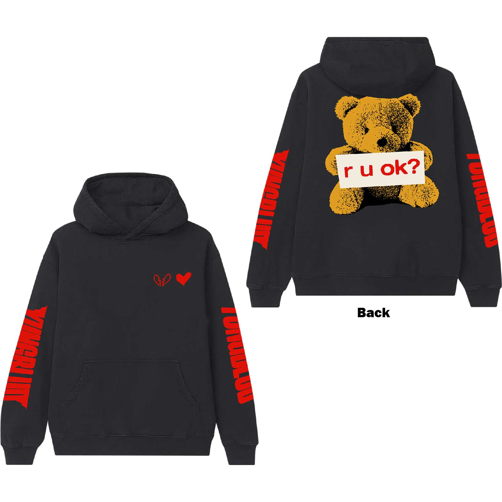 Yungblud Unisex Pullover Hoodie: R-U-OK? (Back Print) (Medium)