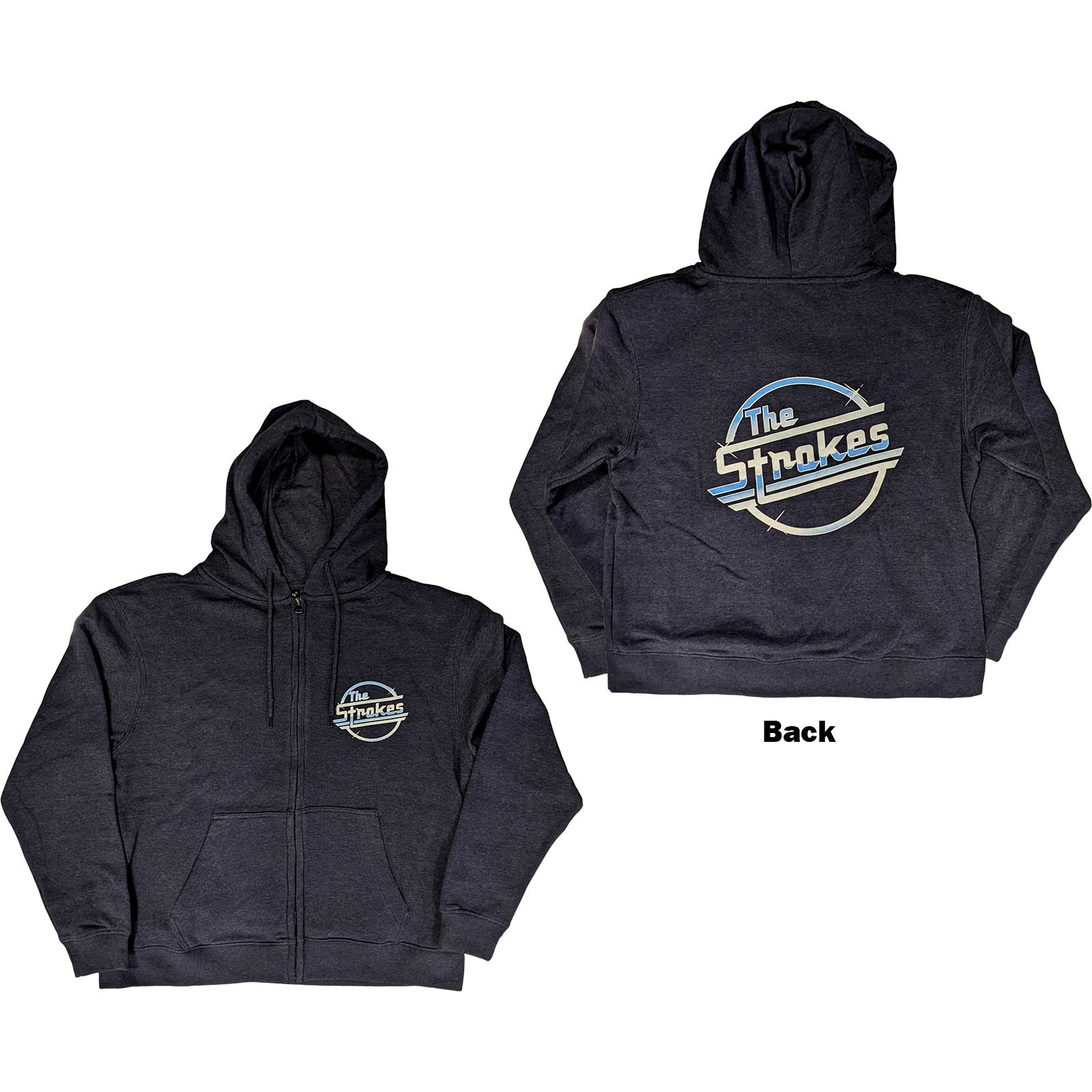 The Strokes Unisex Zipped Hoodie: OG Magna (Back Print) (Small)