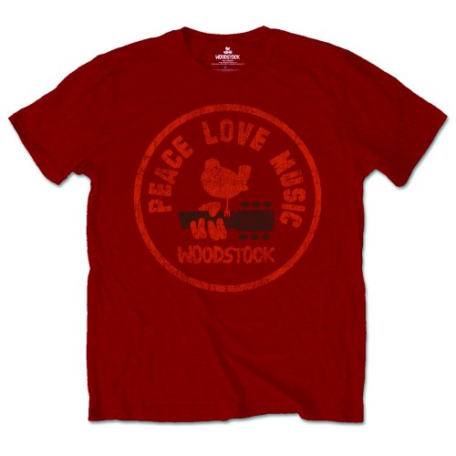Woodstock Unisex T-Shirt: Love Peace Music (X-Large)