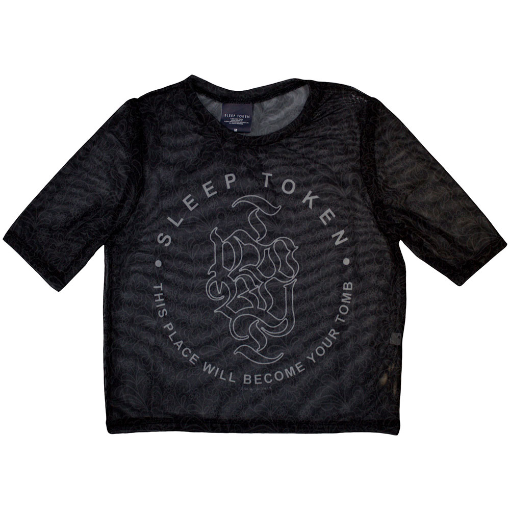 Sleep Token Ladies Crop Top: Tomb (Mesh) (Medium)