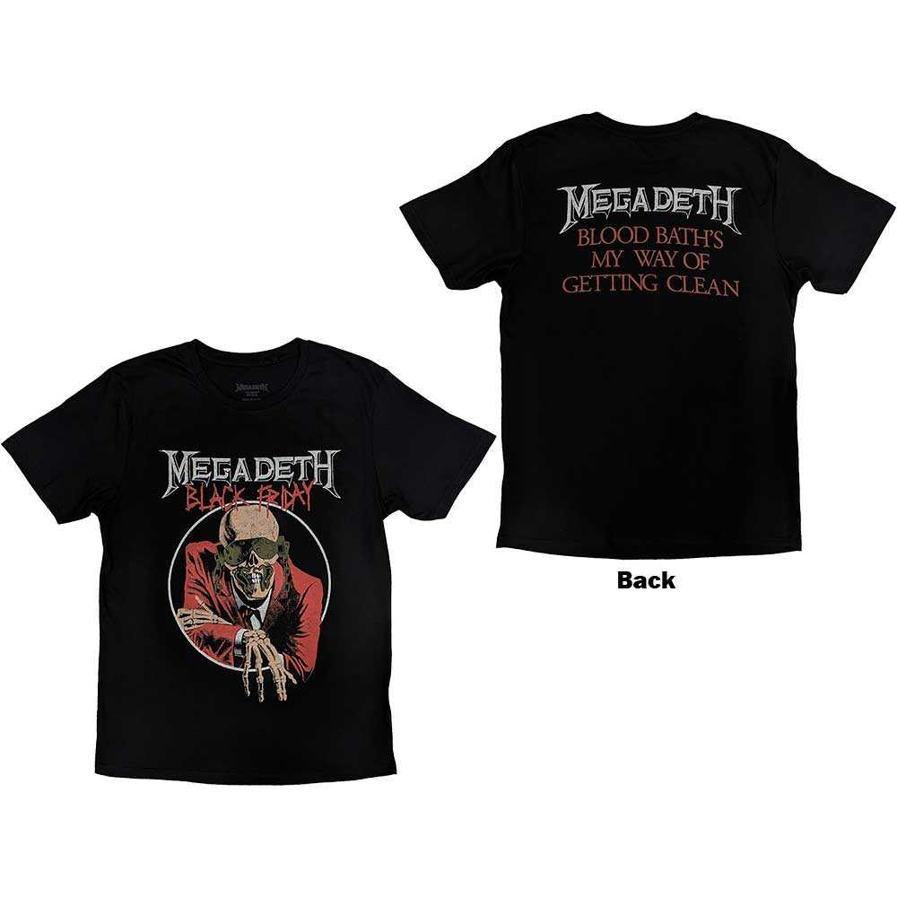 Megadeth Unisex T-Shirt: Black Friday (Back Print) (Large)