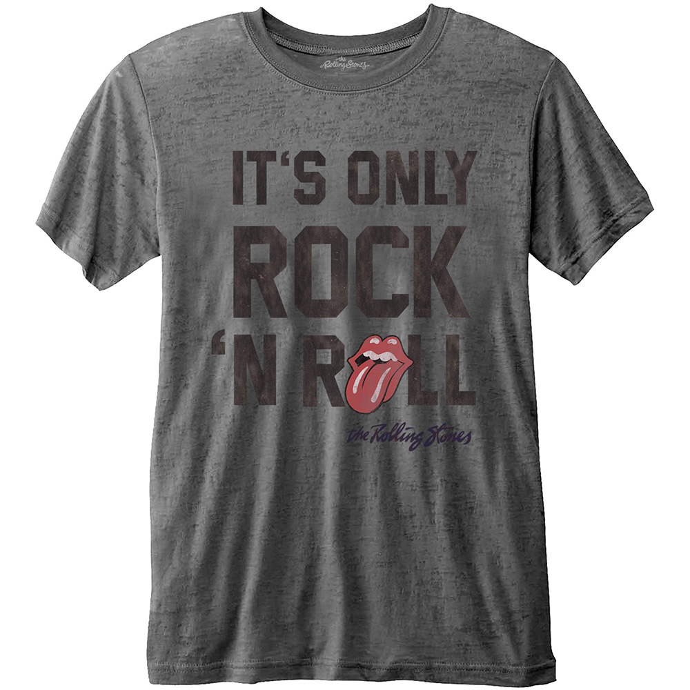 The Rolling Stones Unisex Fashion Tee: It's Only Rock 'n Roll with Burn Out Finishing (X-Large)