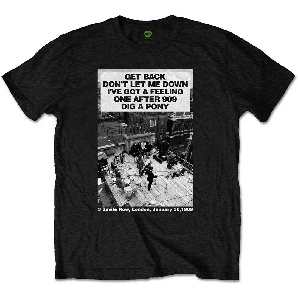 The Beatles Unisex T-Shirt: Rooftop Songs (Medium)
