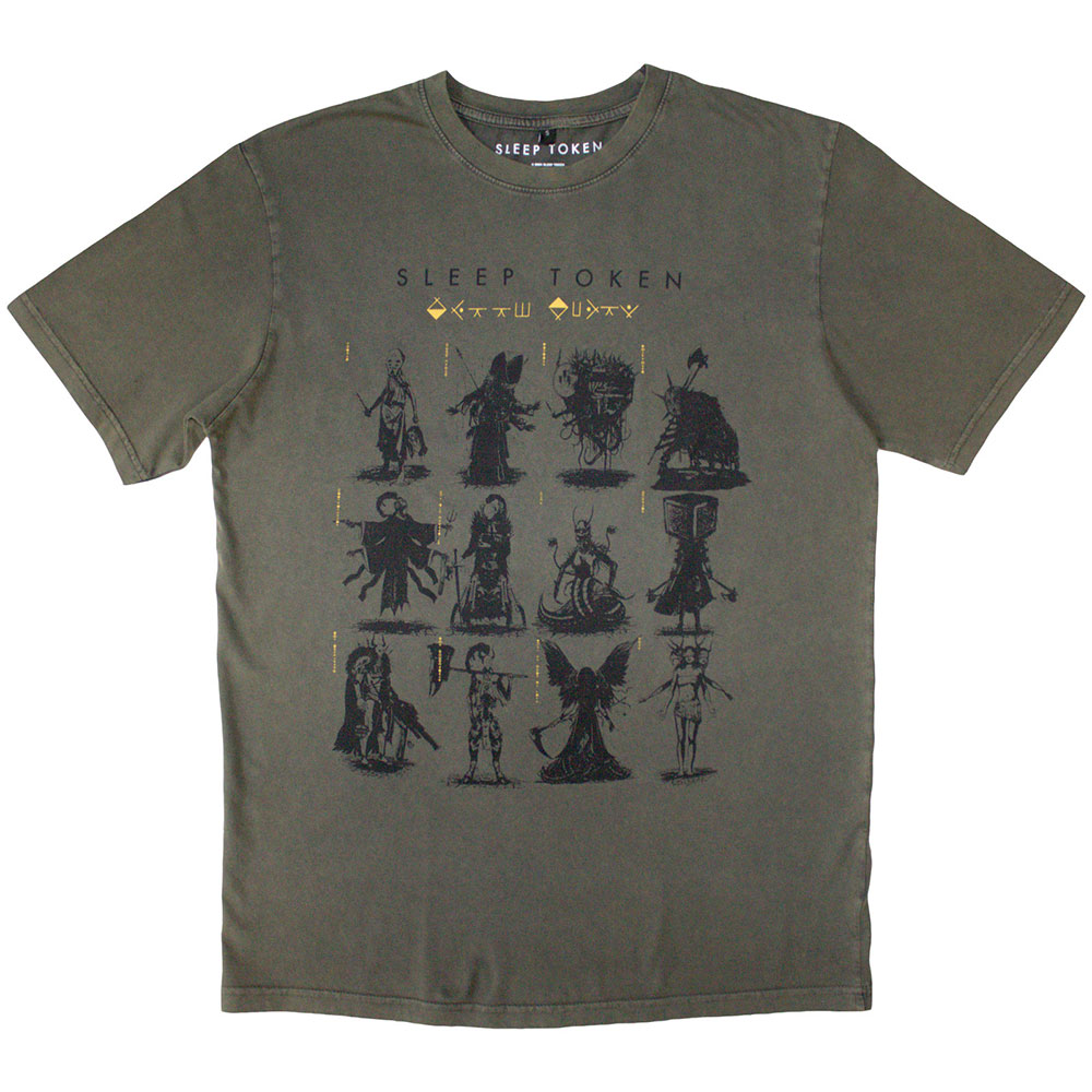 Sleep Token Unisex Stone Wash T-Shirt: Grid (Medium)