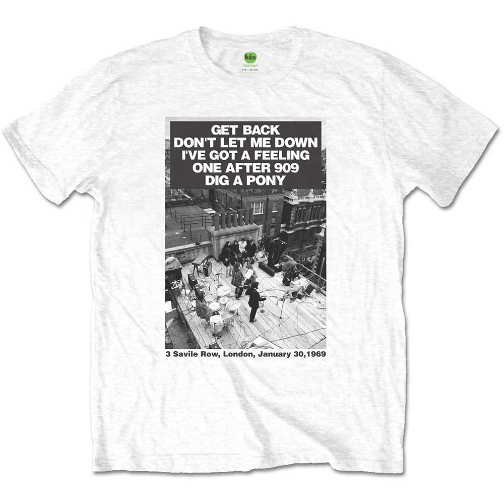 The Beatles Unisex T-Shirt: Rooftop Songs (Large)