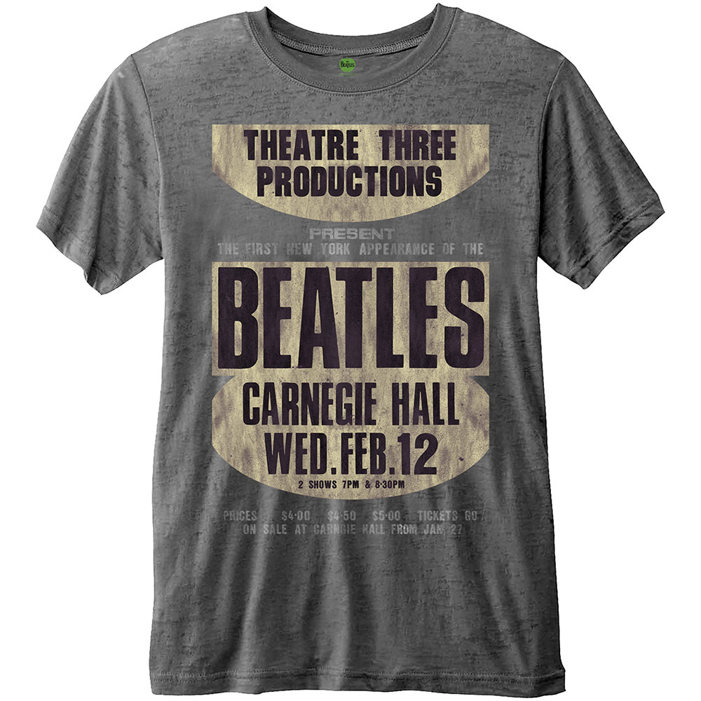 The Beatles Unisex Burn Out T-Shirt: Carnegie Hall (XX-Large) - 2