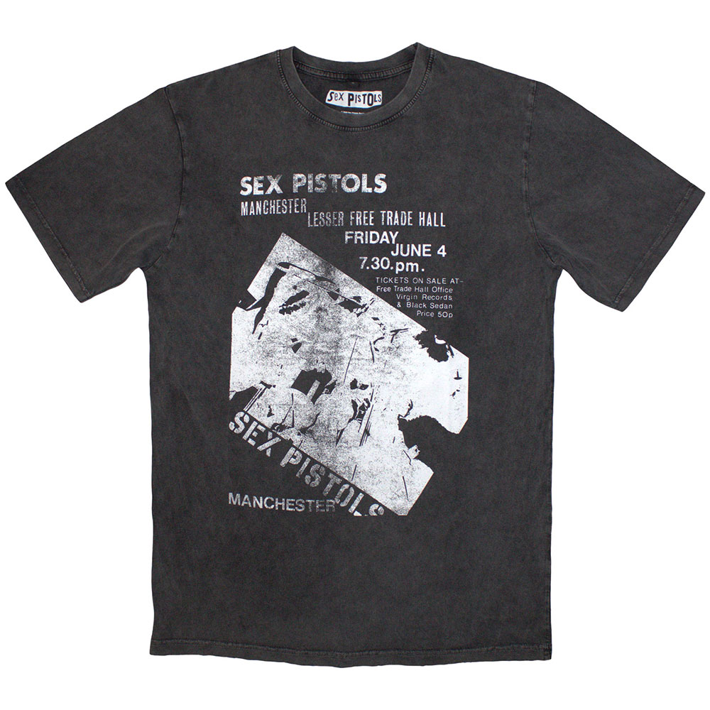 The Sex Pistols Unisex Stone Wash T-Shirt: Manchester Flyer (XX-Large)