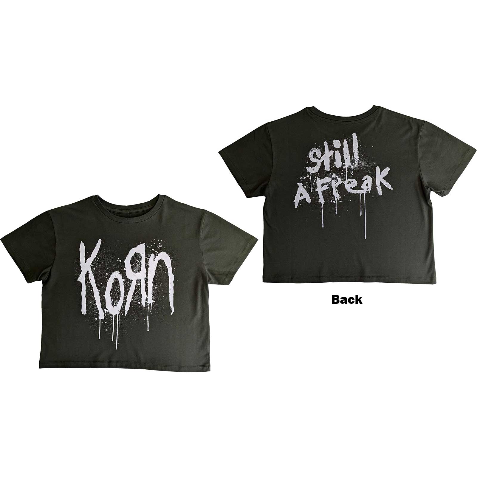 Korn Ladies Crop Top: Still A Freak (Back Print) (Large)