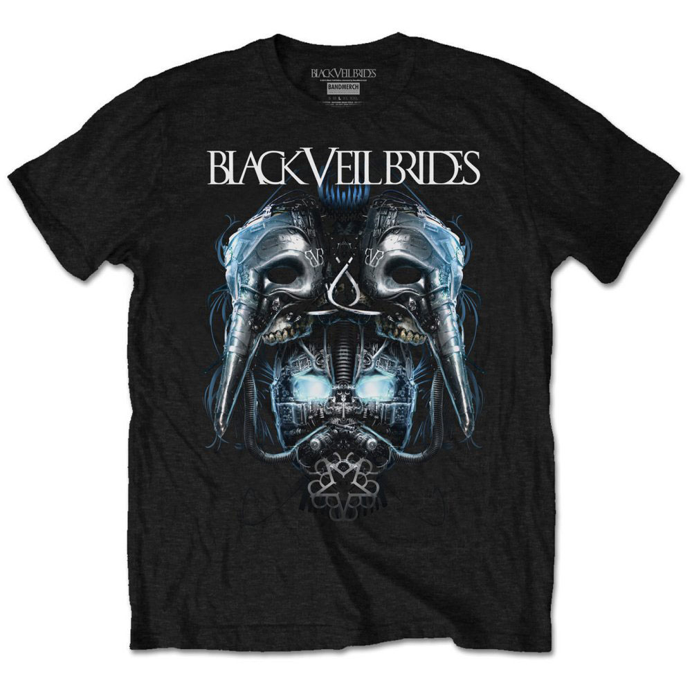 Black Veil Brides Unisex T-Shirt: Metal Mask (Retail Pack) (Small)