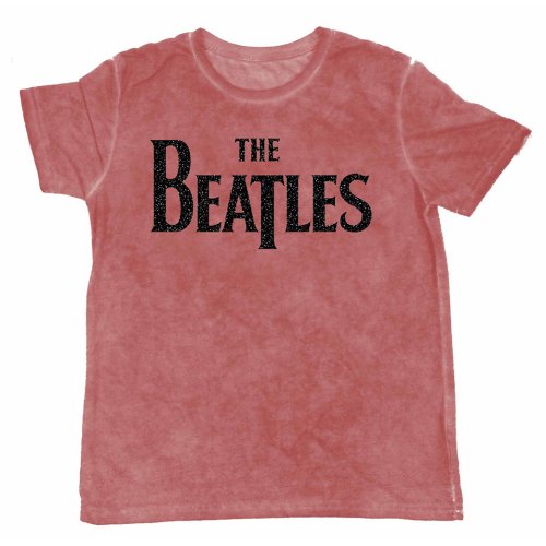 The Beatles Unisex Fashion Tee: Drop T Logo (Burn Out/Flocked) (Medium) - 2