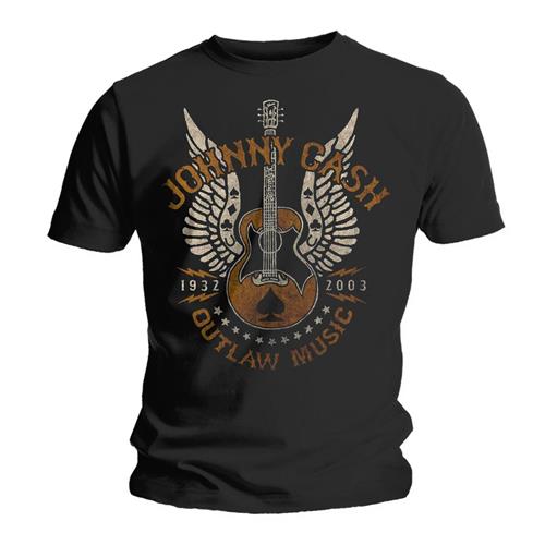 Johnny Cash Unisex T-Shirt: Outlaw (Small)