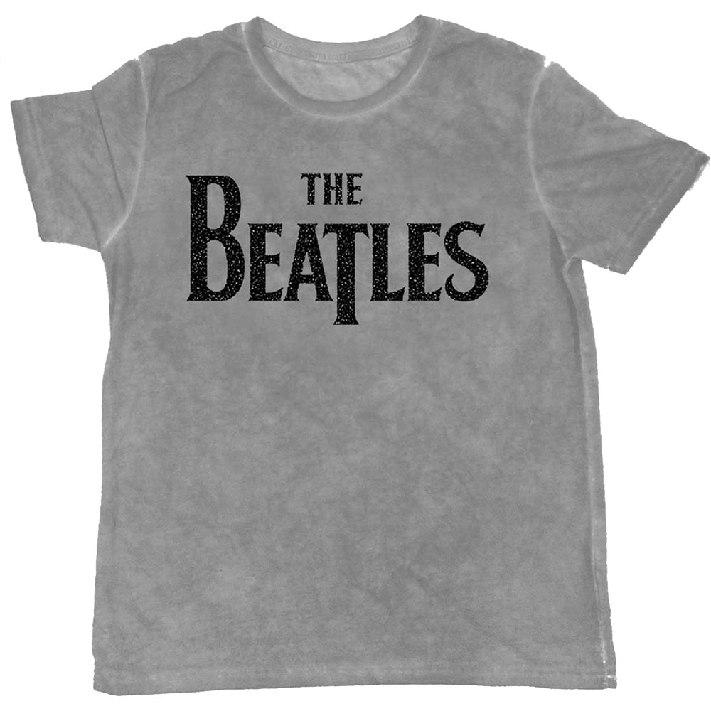 The Beatles Unisex Burn Out T-Shirt: Drop T Logo (Flocked) (XX-Large) - 2