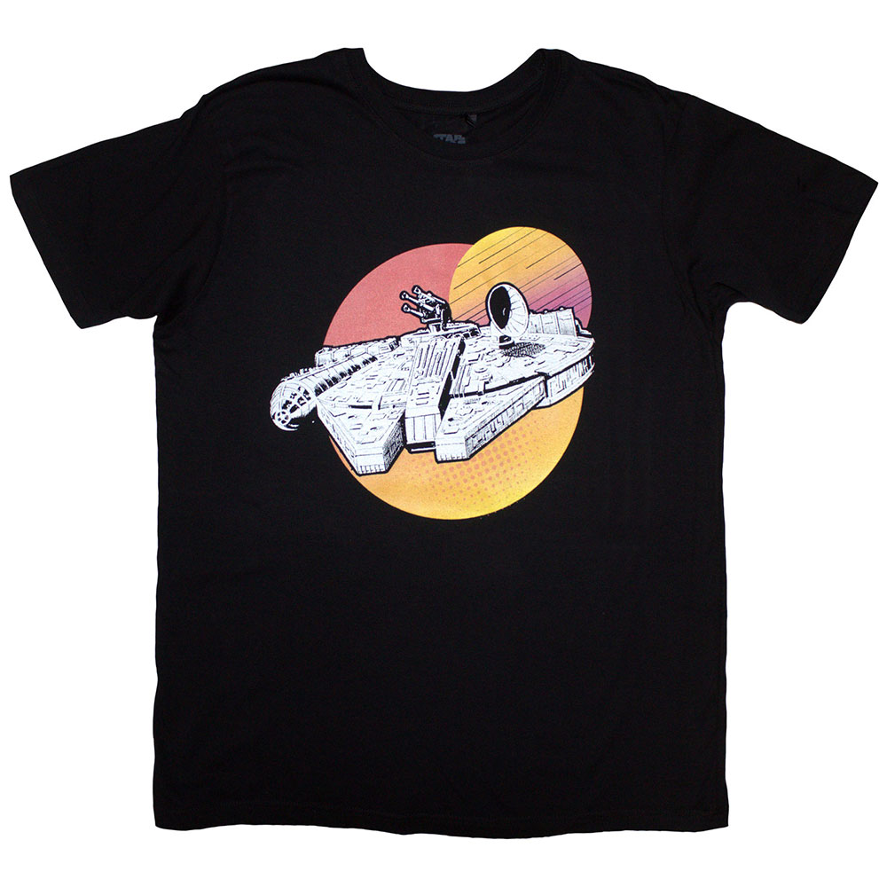 Star Wars Unisex T-Shirt: Millennium Falcon Twin Suns (X-Large)