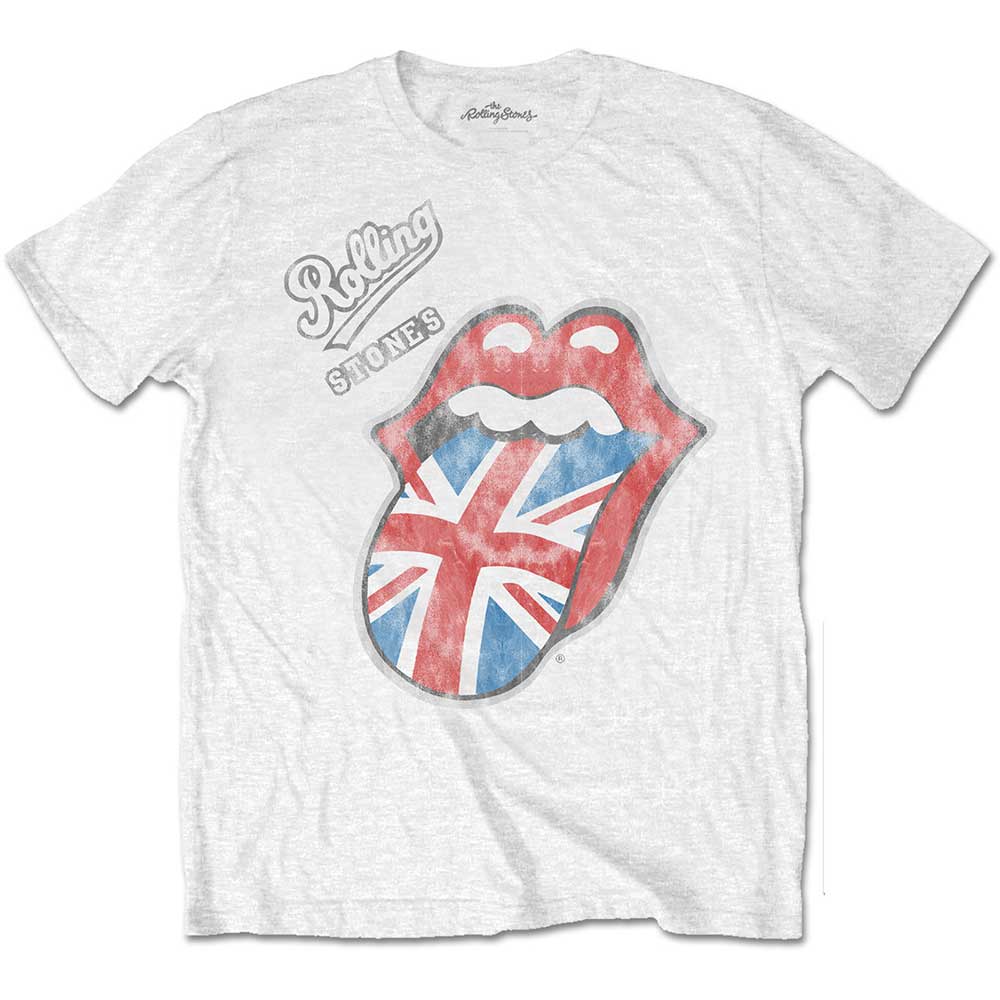 The Rolling Stones Unisex T-Shirt: Vintage British Tongue (Soft Hand Inks) (X-Large)
