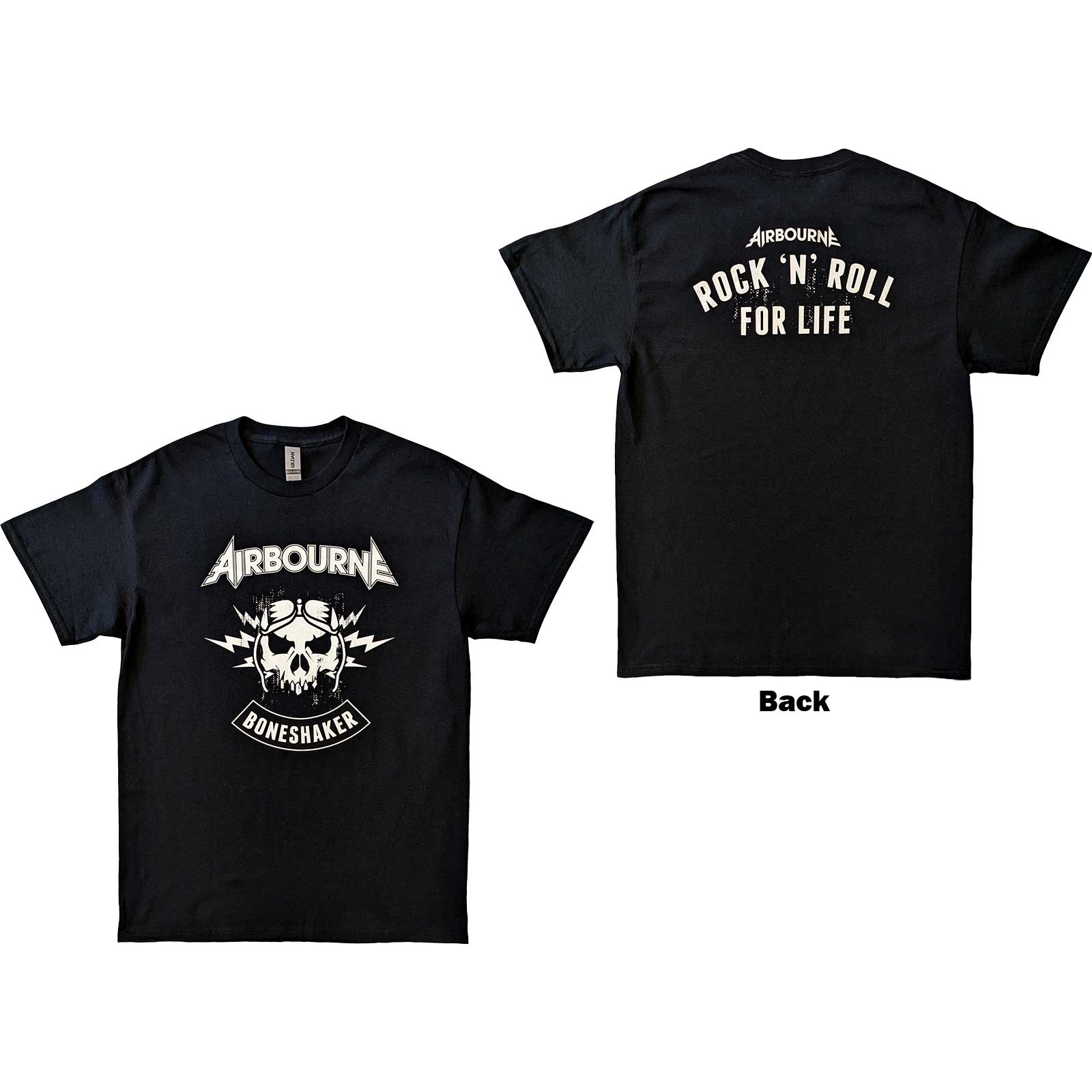 Airbourne Unisex T-Shirt: R 'n' R Boneshaker (Back Print) (Small)