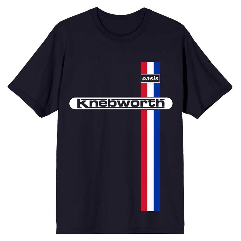 Oasis Unisex T-Shirt: Knebworth Vertical Stripe (Small)