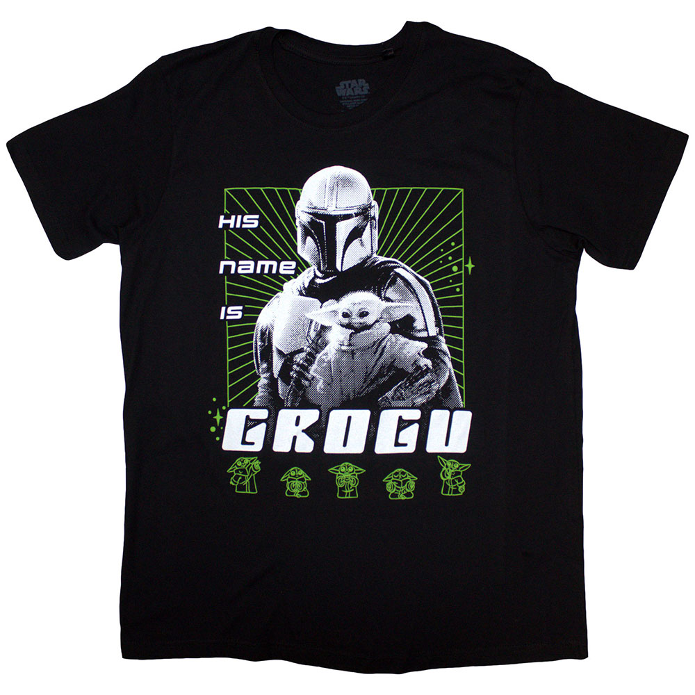 Star Wars Unisex T-Shirt: The Mandalorian His Name Is Grogu (Large)