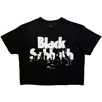 Black Sabbath Dam Crop Top: California Audience  (Svart)