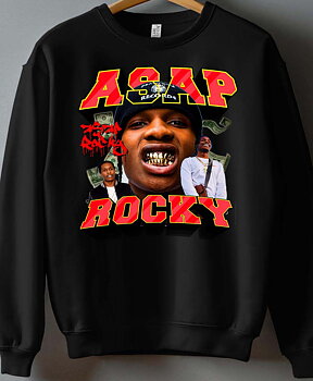 ASAP Rocky unisex sweatshirt: "Grillz" - Black - size Medium