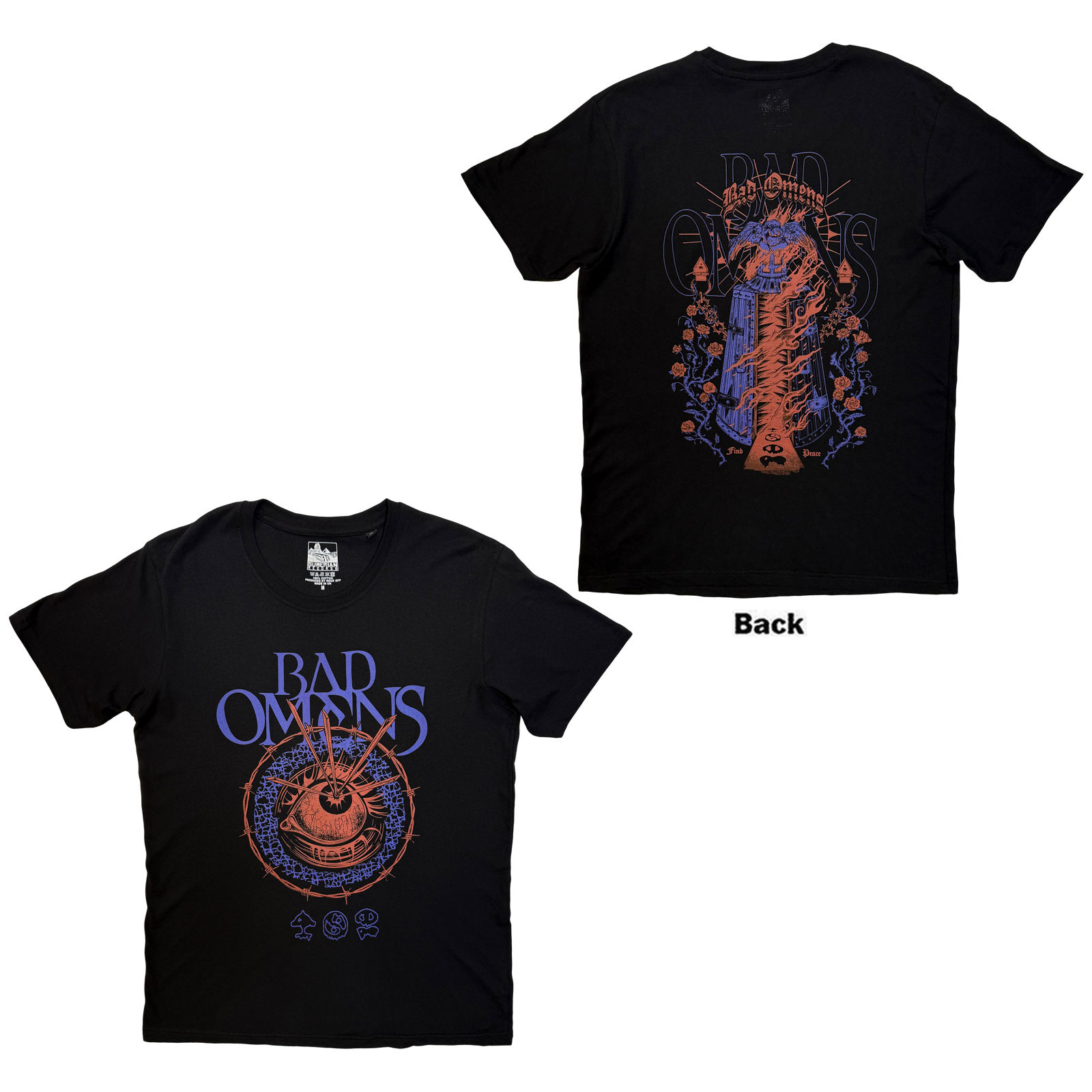 Bad Omens Unisex T-shirt: Eye (Sort) (Bagtryk)