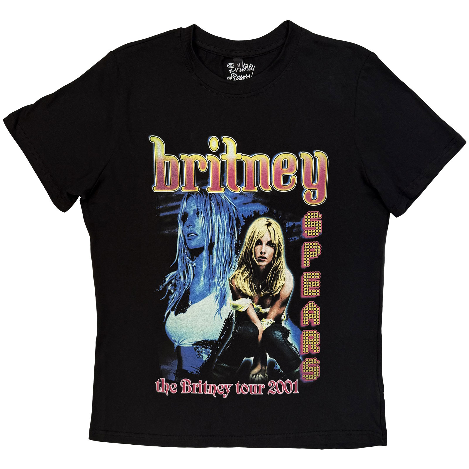 Britney Spears dame-T-skjorte: Britney Tour (Svart) (Bakmønster) - 2