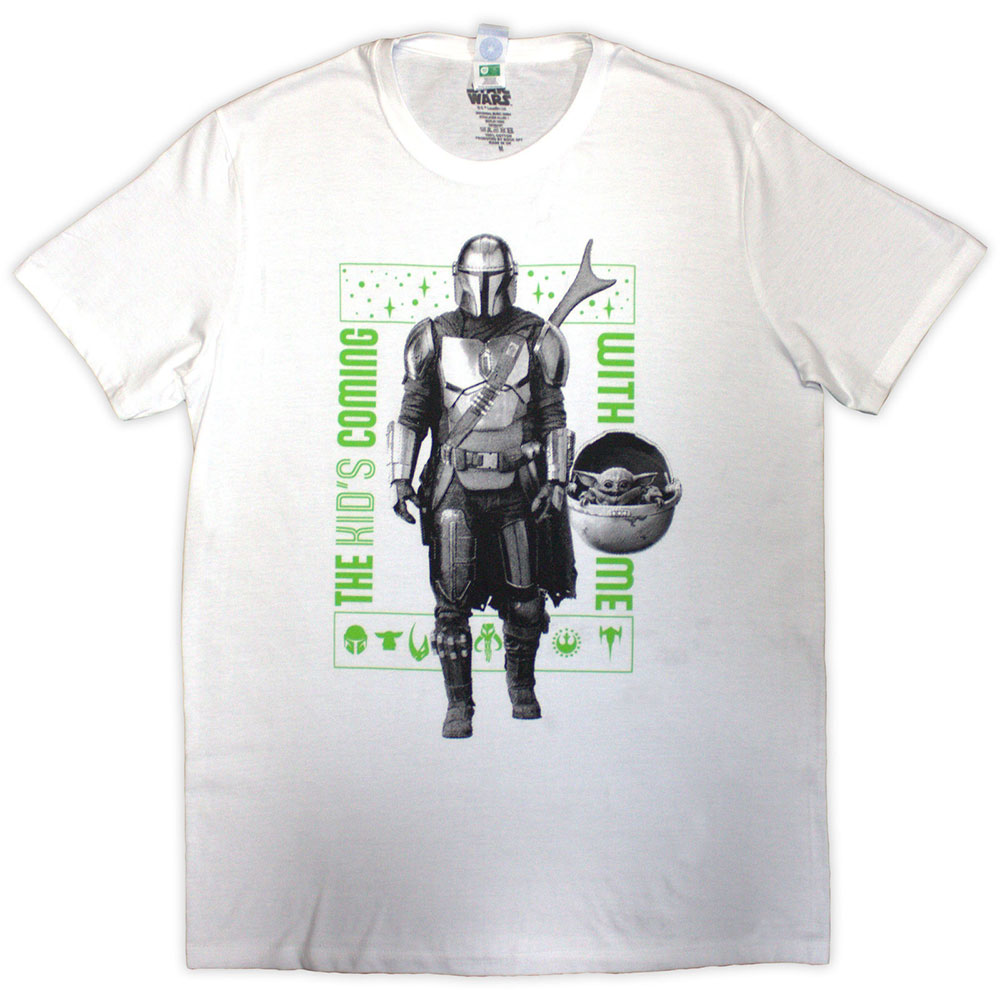 Star Wars Unisex T-Shirt: The Mandalorian Kid's Coming With Me (Large)