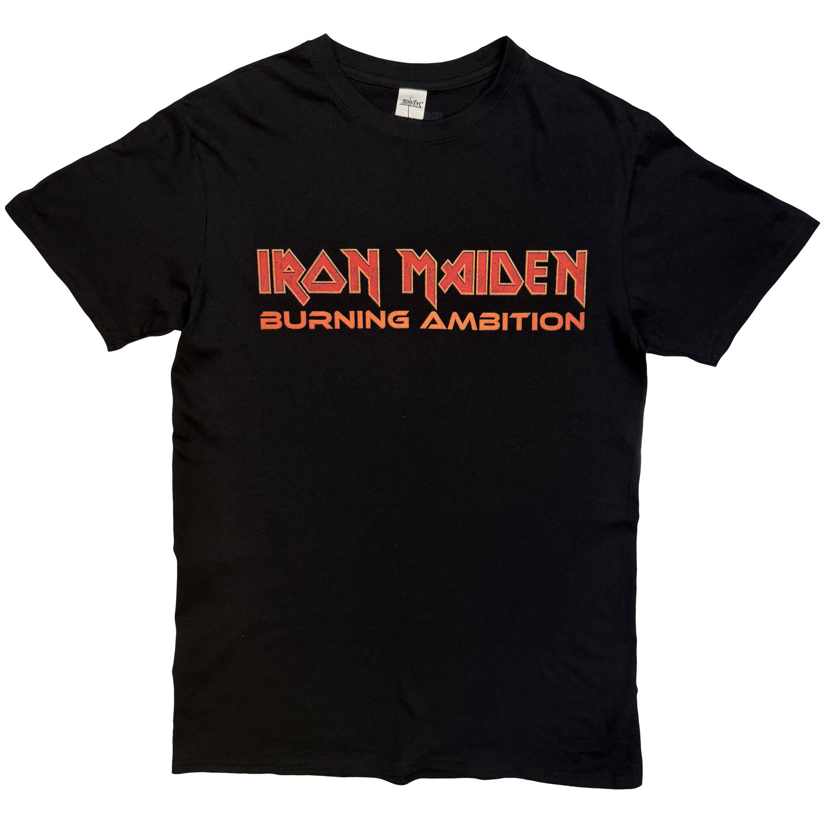 Iron Maiden Unisex T-shirt: Burning Ambition Textlogotyp (svart) (Ryggtryck) - 2