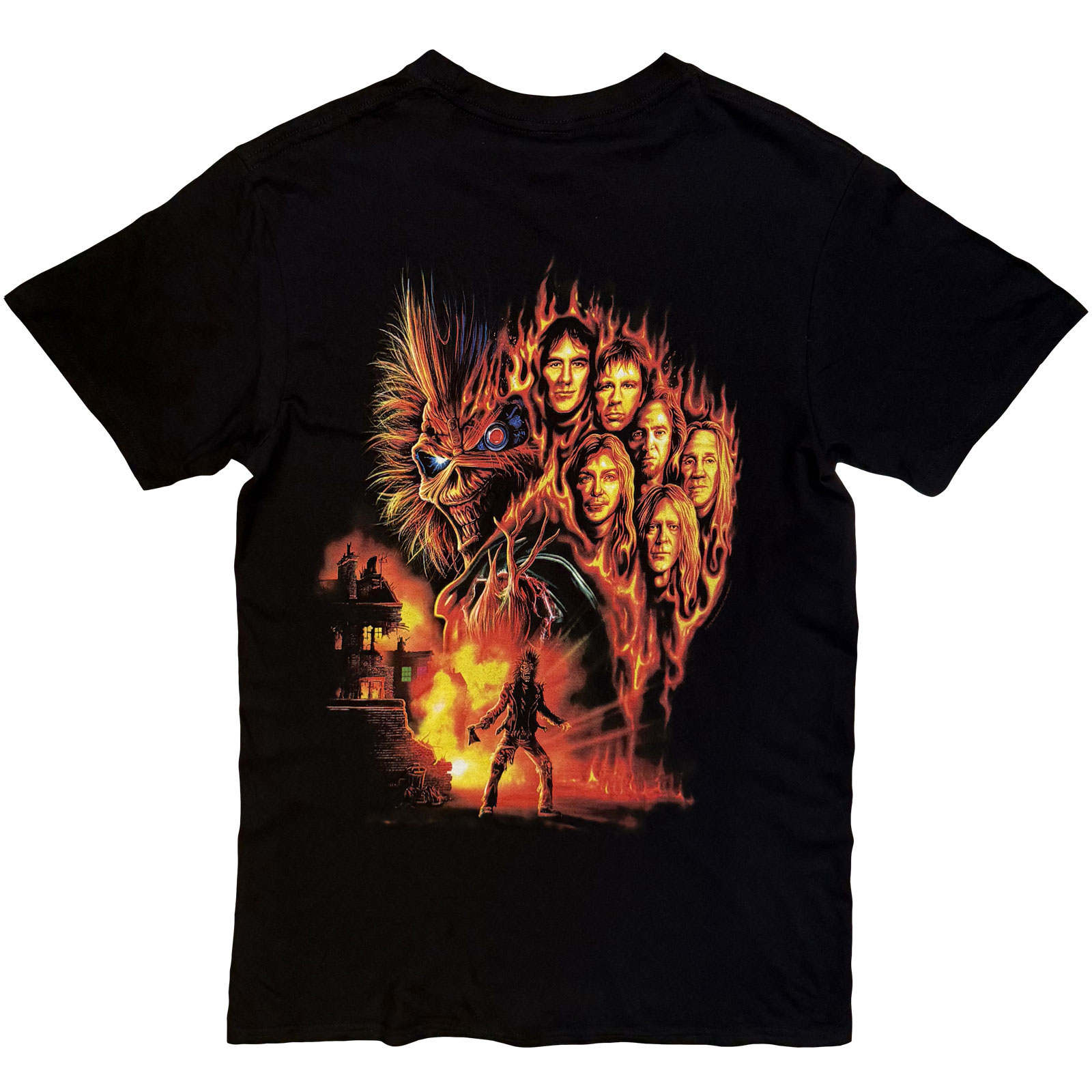 Iron Maiden Unisex T-shirt: Burning Ambition Textlogotyp (svart) (Ryggtryck) - 3