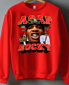 ASAP Rocky unisex sweatshirt: "Grillz" - Red - size  XX-Large