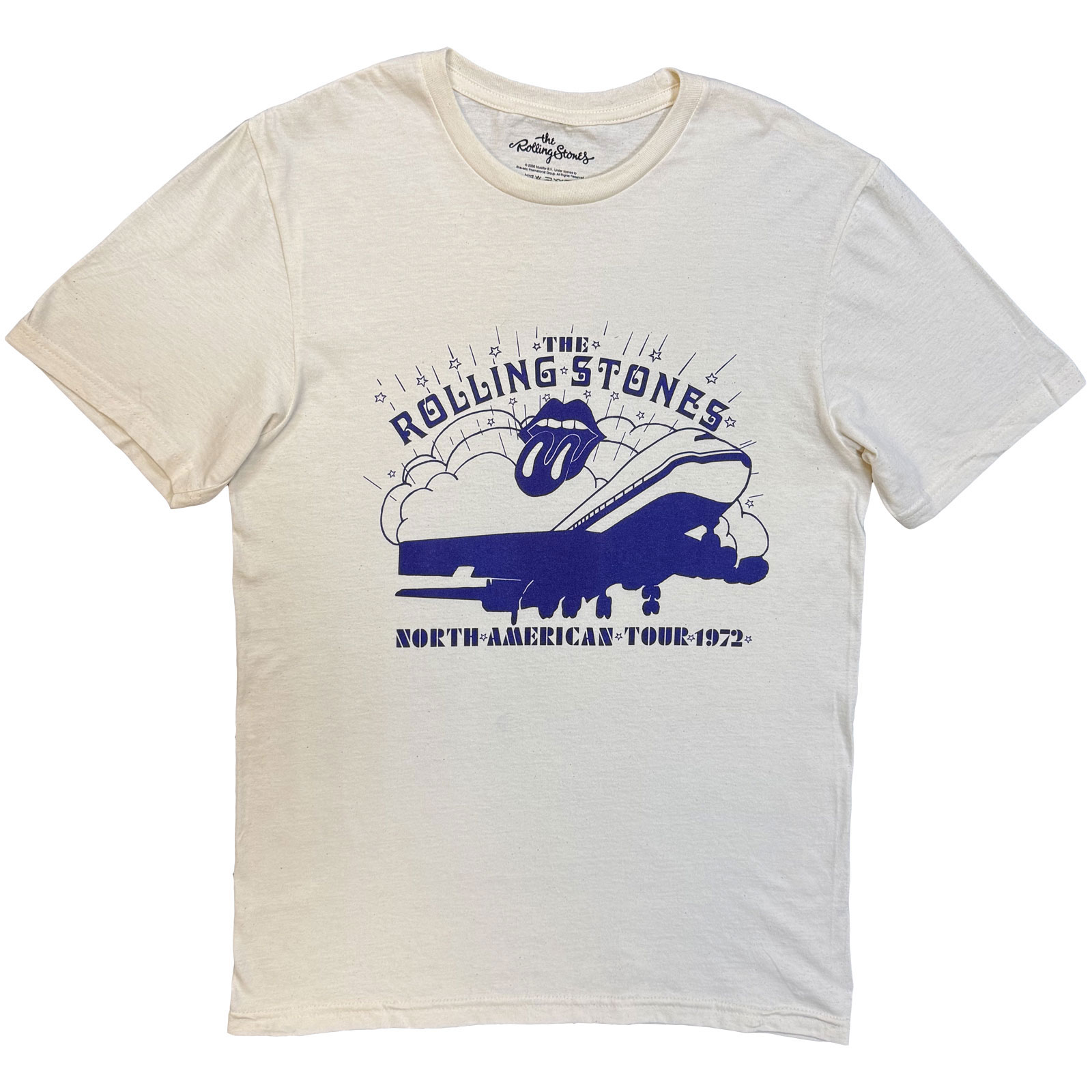 The Rolling Stones Unisex T-paita: North American Tour 1972 (Luonnonvalkoinenl)