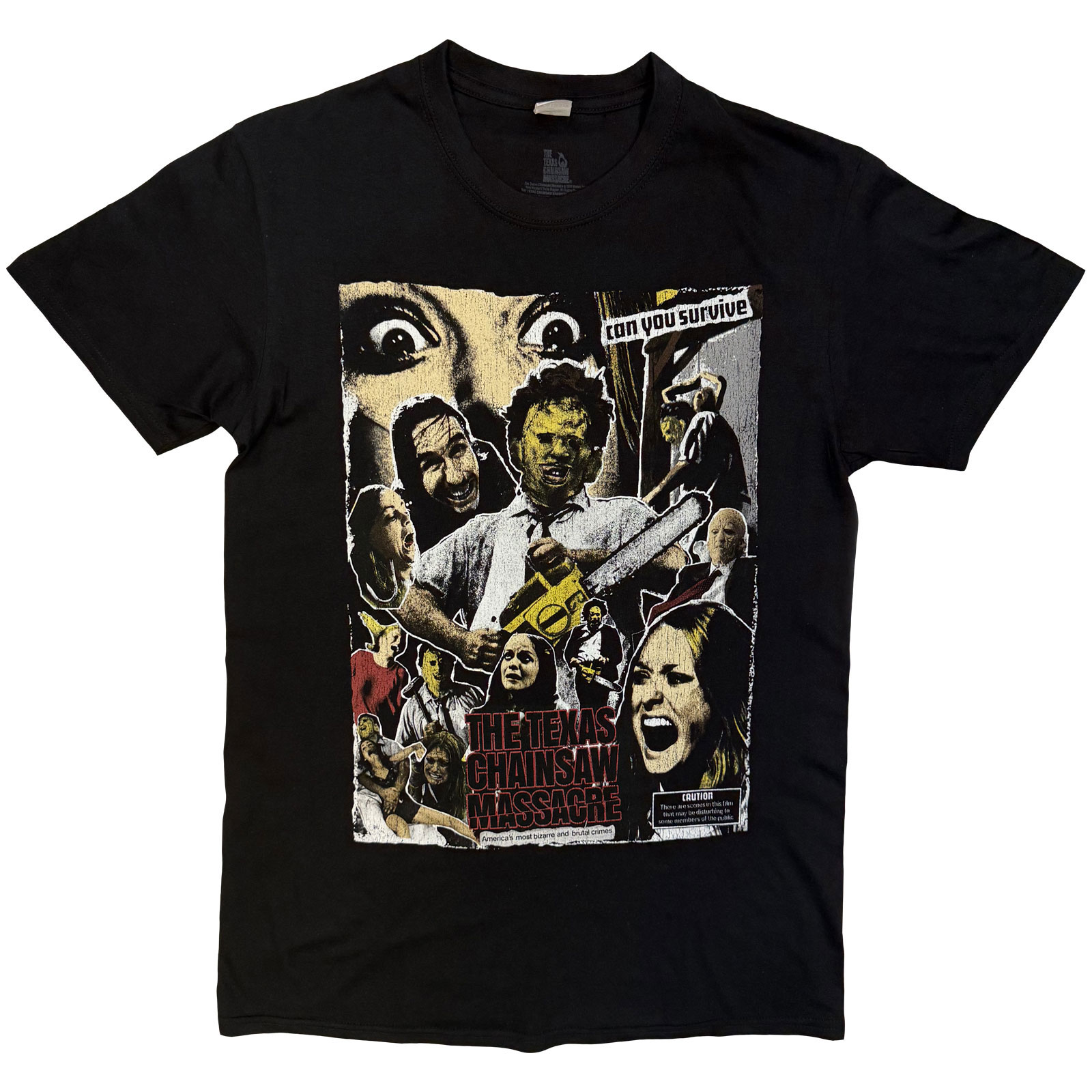 The Texas Chainsaw Massacre Unisex T-shirt: Collage Front (Sort)