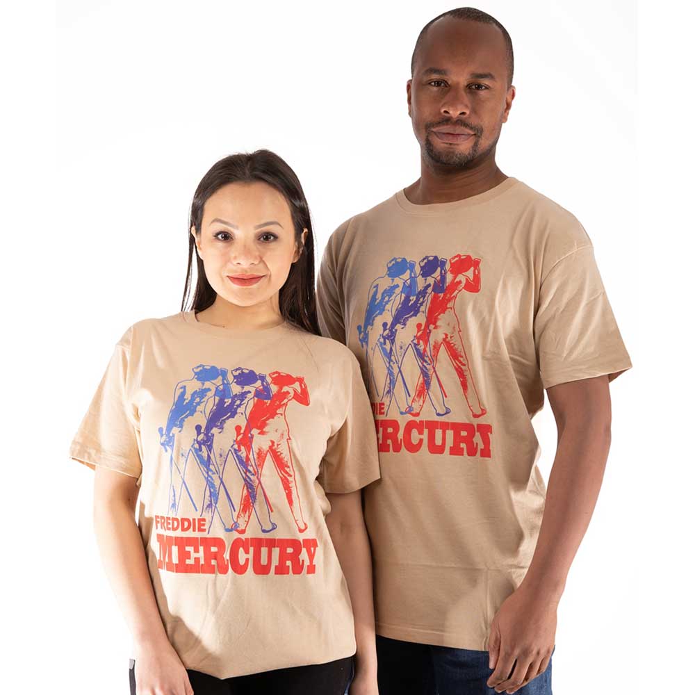 Freddie Mercury Unisex T-Shirt: Multicolour Photo  (Small)