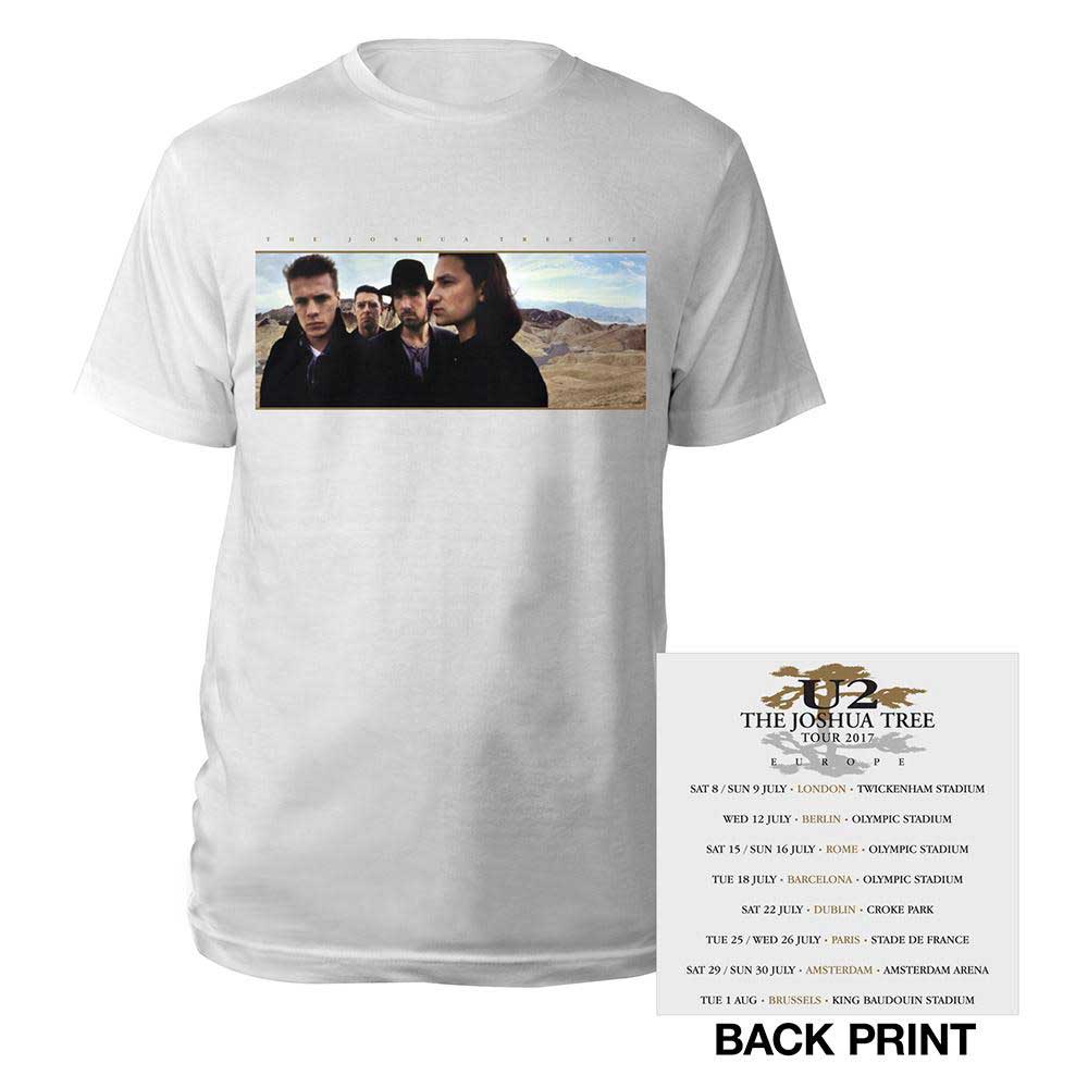 U2 Unisex T-Shirt: Joshua Tree Photo (Back Print) (Small)