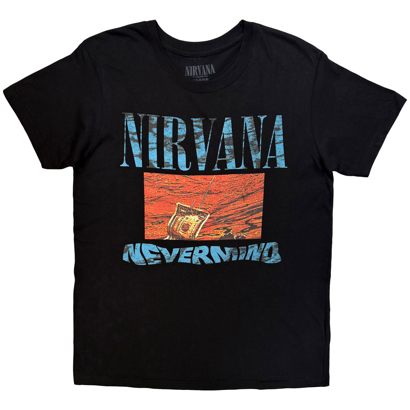 Nirvana Unisex T-shirt: Waves (Sort) (Bagtryk) - 2