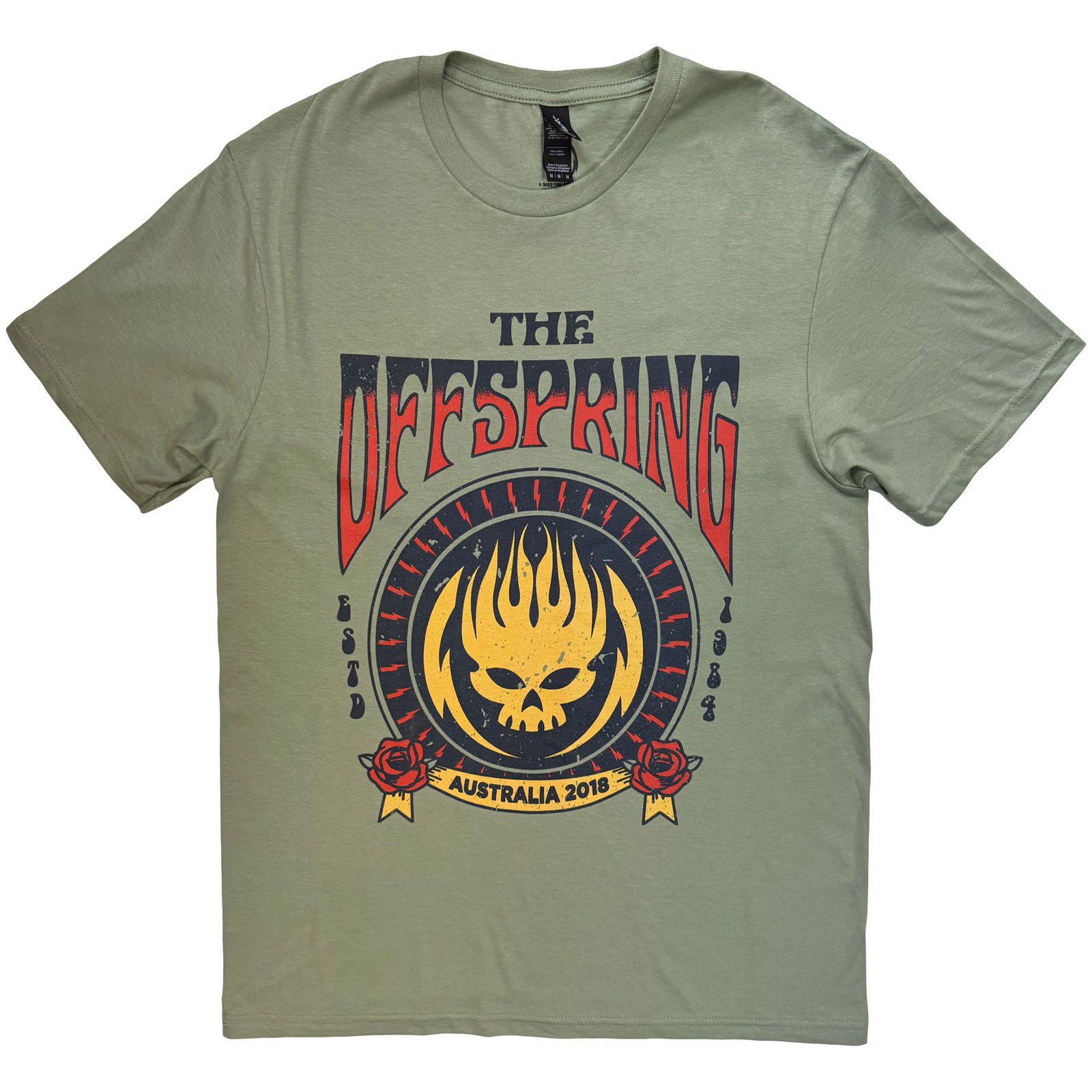 The Offspring Unisex T-paita: Australia 2018 (Vihreä)