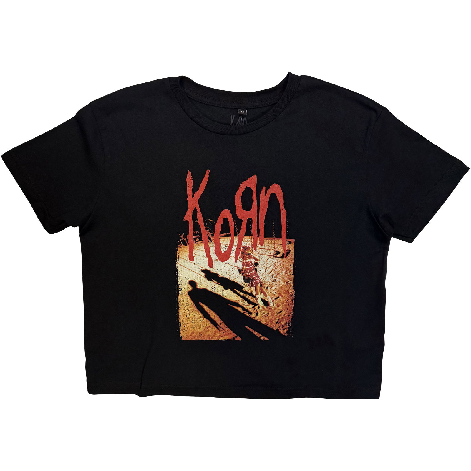 Korn Dame Mesh Crop Top: Shadow Playground (Sort) - 2