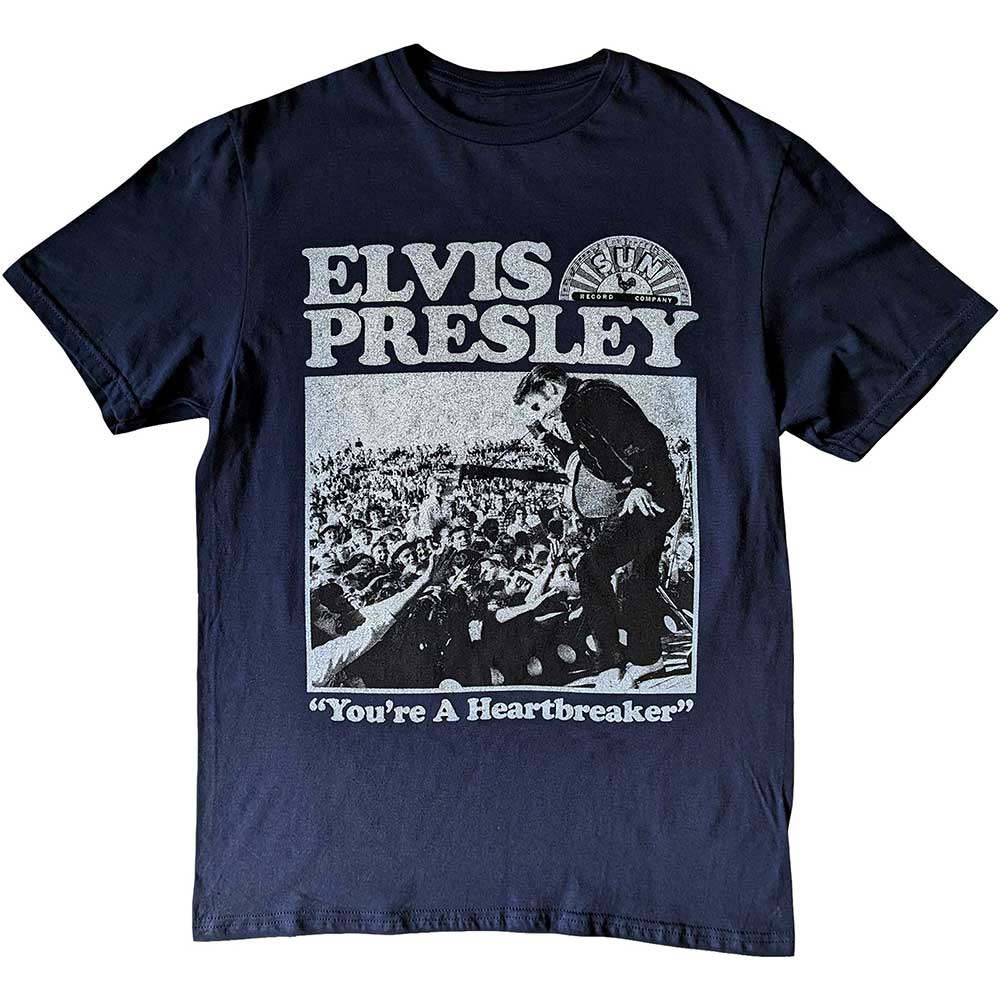 Sun Records Unisex T-Shirt: Elvis Heartbreaker (Small)