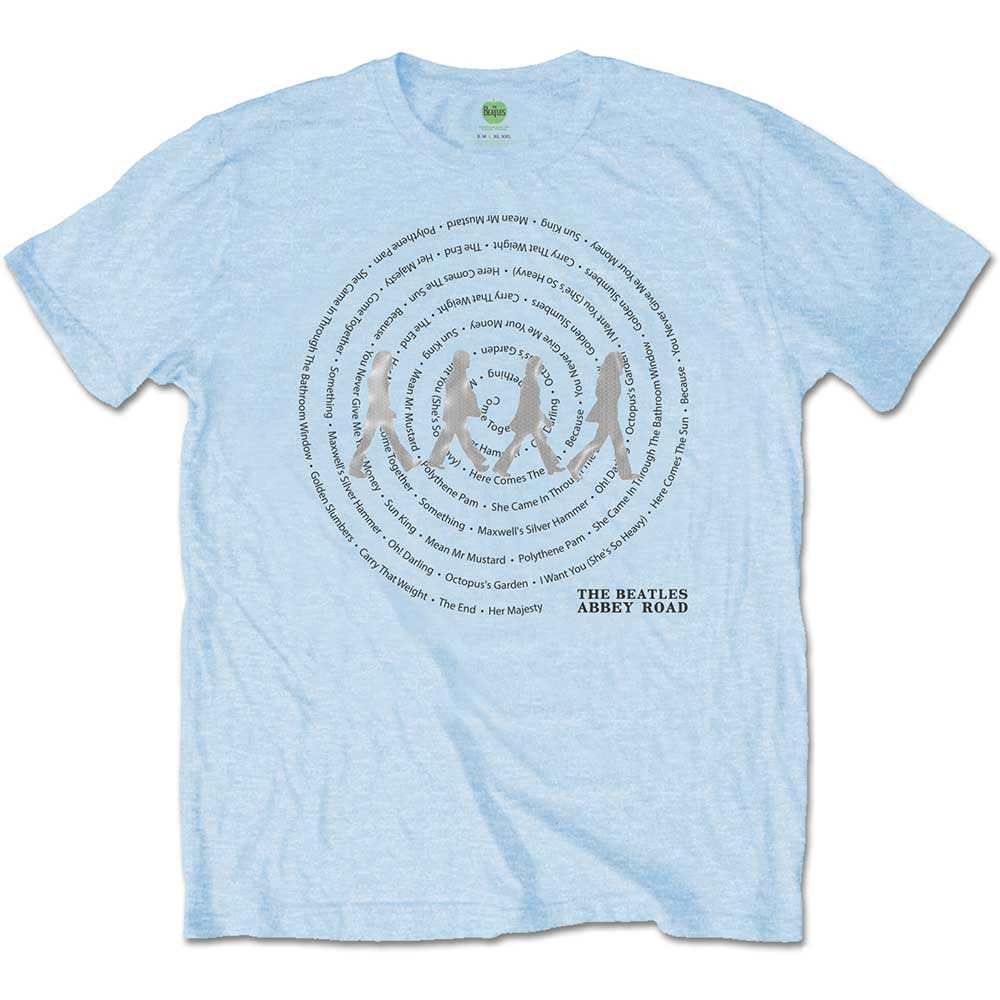 The Beatles Unisex T-Shirt: Abbey Road Songs Swirl (Foiled) (Large)