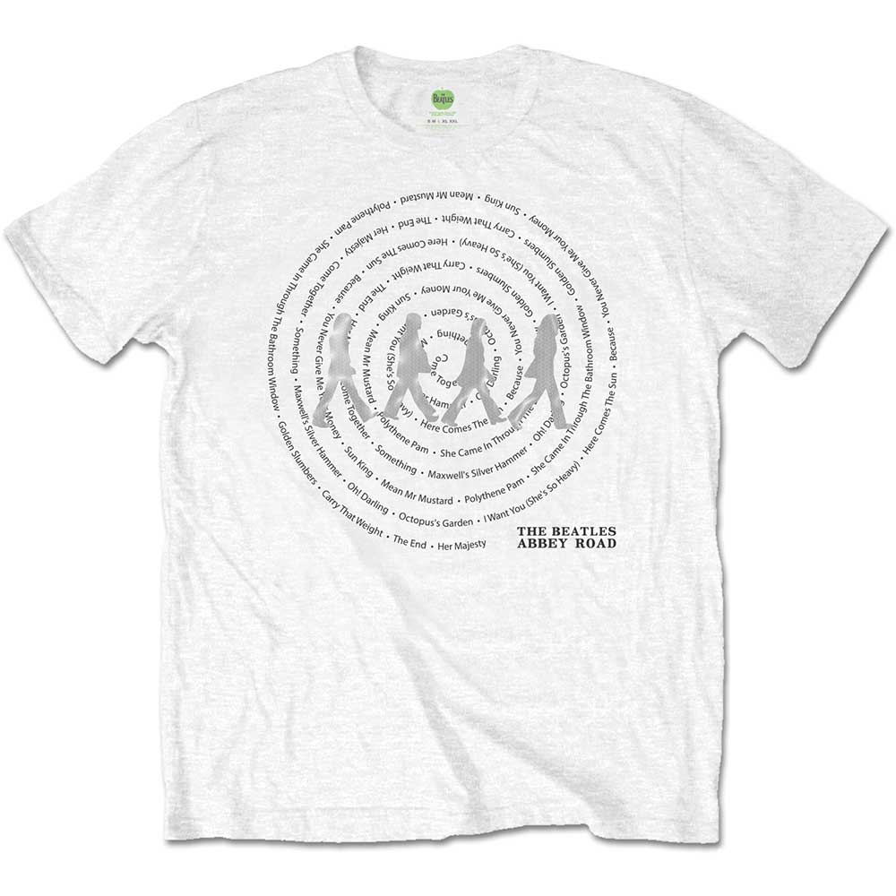 The Beatles Unisex T-Shirt: Abbey Road Songs Swirl (Foiled) (X-Large)